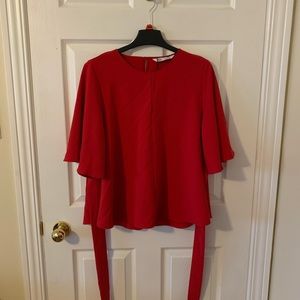 ZARA Deep Red Blouse for Christmas